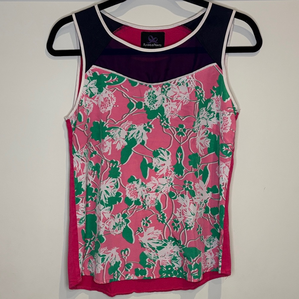 🔥4/$20 Vibrant Floral Tank Top - Pink and Green by Plains and Prints🔥